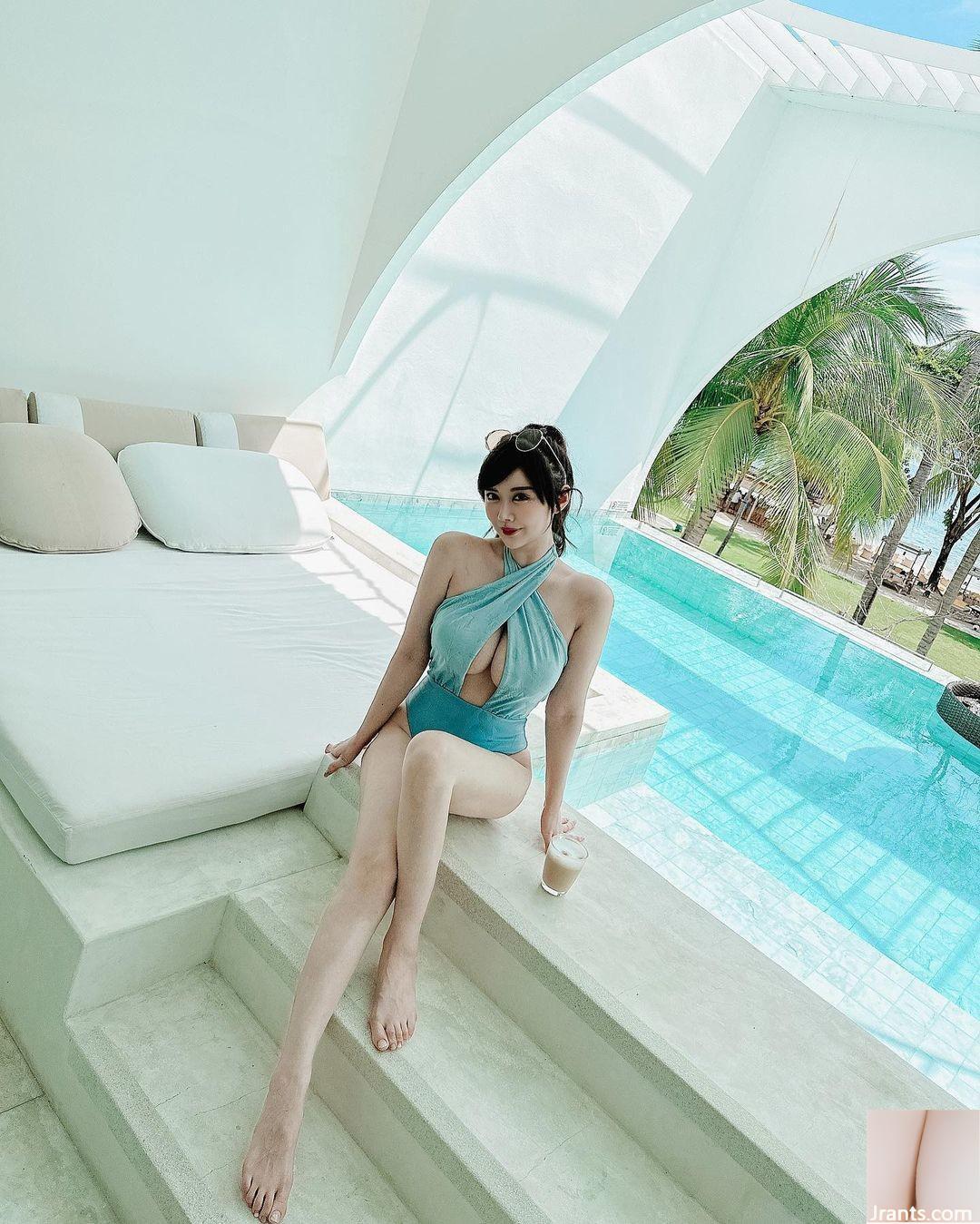 Người phụ nữ xinh đẹp và ngực nhất “Yao Caichen Ines” giới thiệu bộ đồ bơi phải cẩn thận khi bật ra vũ khí (10p) - Ảnh 2