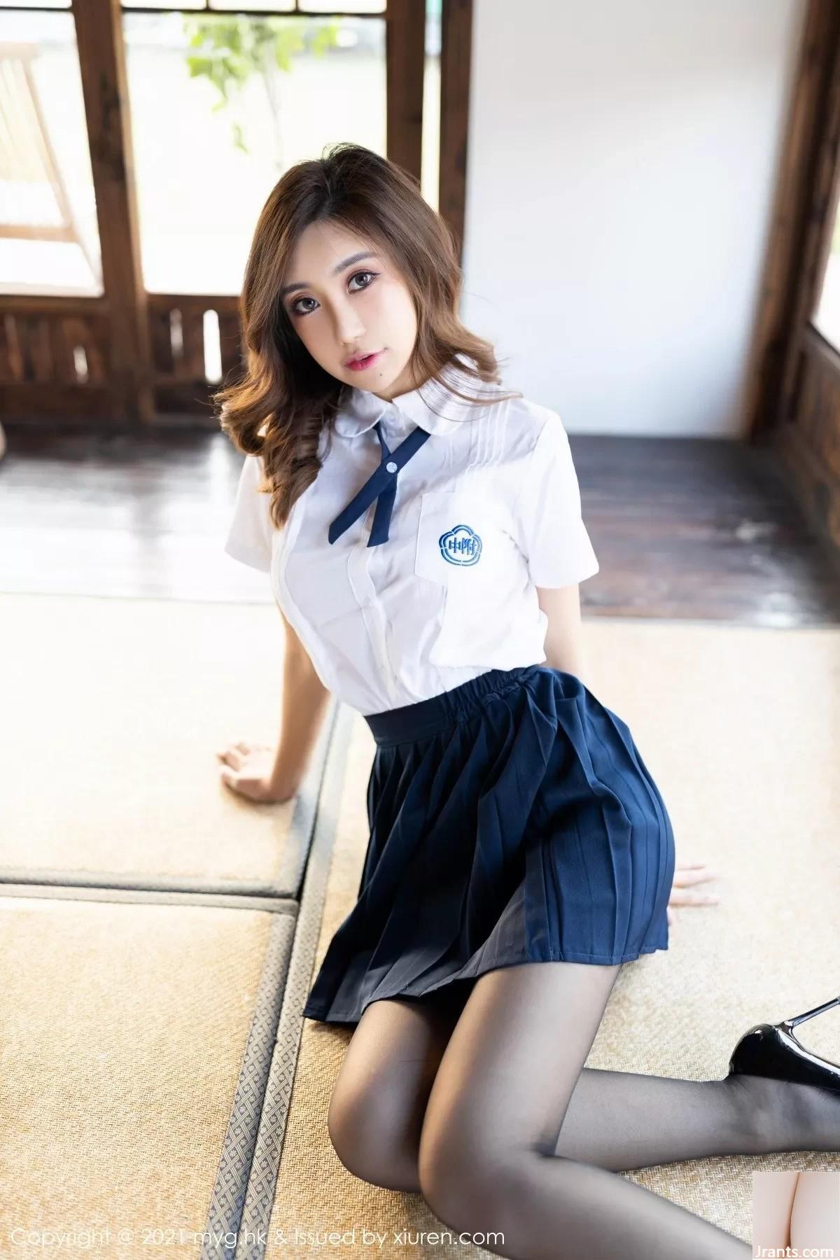 (MyGirl Beauty Hall) Vol.618 Nữ thần Carina cởi đồng phục học sinh trong phòng riêng để lộ nội y màu hồng gợi cảm, bộ ảnh duyên dáng và quyến rũ (88P) - Ảnh 10