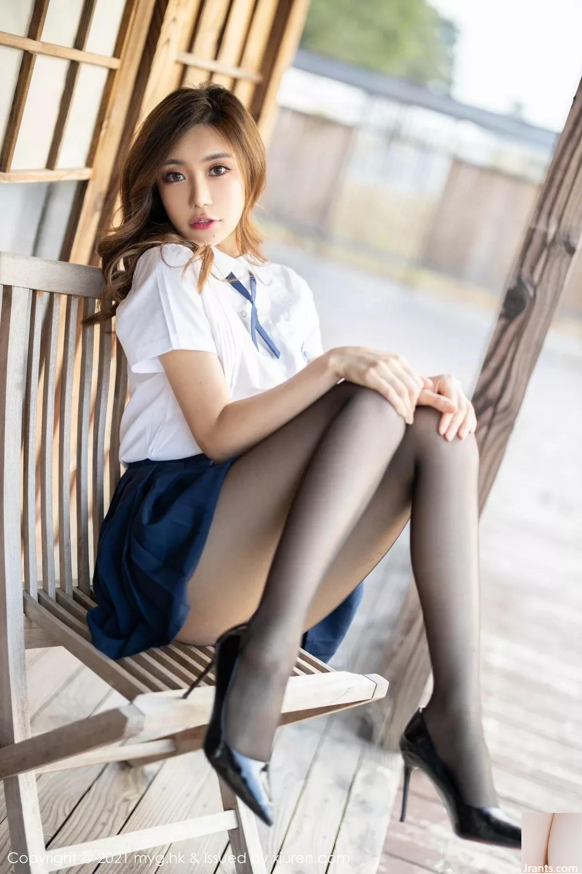 (MyGirl Beauty Hall) Vol.618 Nữ thần Carina cởi đồng phục học sinh trong phòng riêng để lộ nội y màu hồng gợi cảm, bộ ảnh duyên dáng và quyến rũ (88P) - Ảnh 22