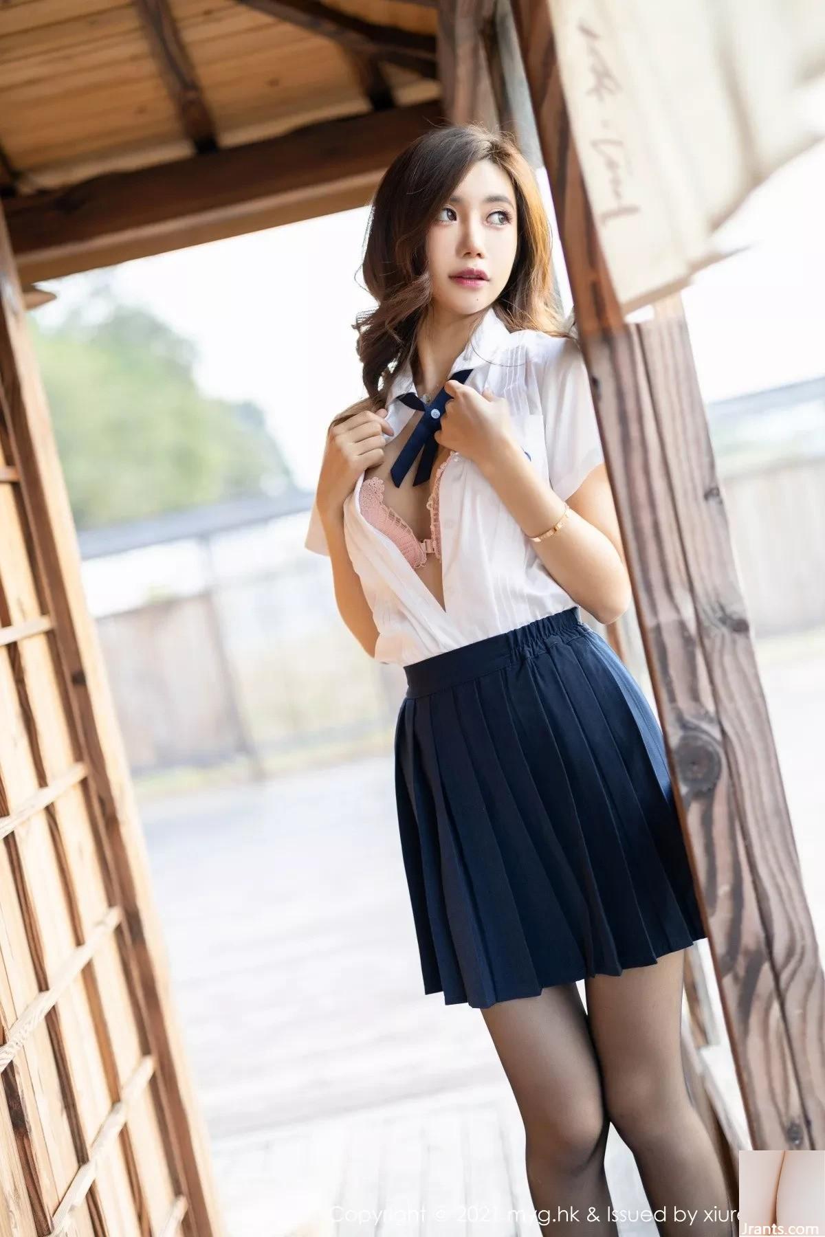 (MyGirl Beauty Hall) Vol.618 Nữ thần Carina cởi đồng phục học sinh trong phòng riêng để lộ nội y màu hồng gợi cảm, bộ ảnh duyên dáng và quyến rũ (88P) - Ảnh 32