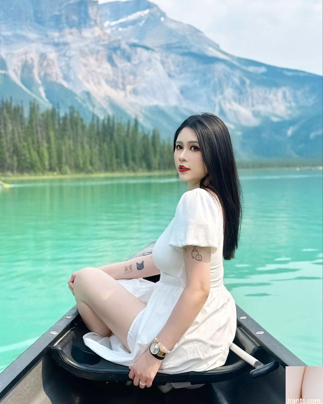 “Fenfen” cho thấy bộ ngực trắng và mềm, một chữ V sâu mở ra trên ngực (19p) - Ảnh 7