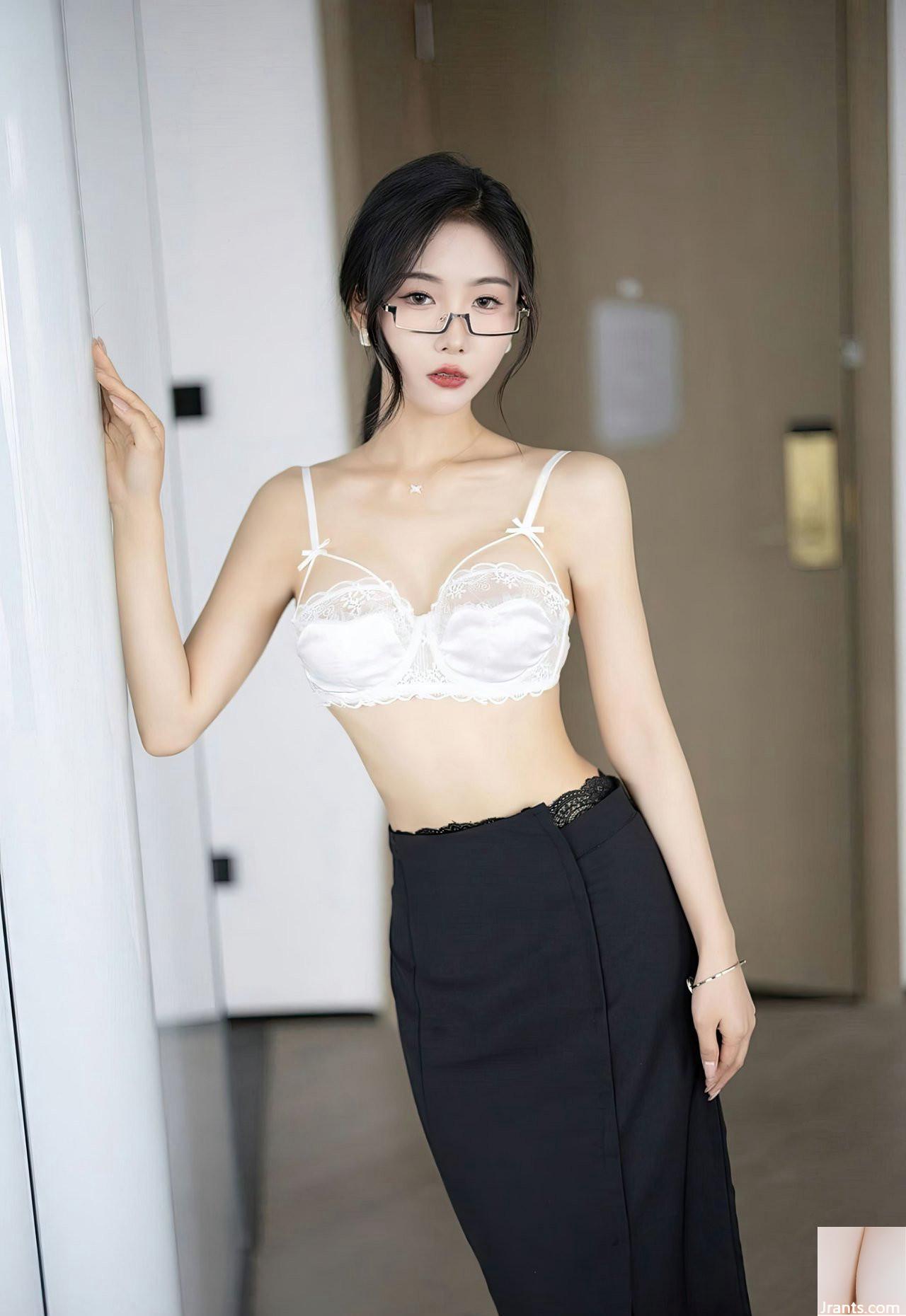 Thư ký nữ gợi cảm với kính gợi cảm, vớ đen gợi cảm, bộ ngực lớn, bộ ngực lớn, MM Người phụ nữ xinh đẹp (13p) - Ảnh 5