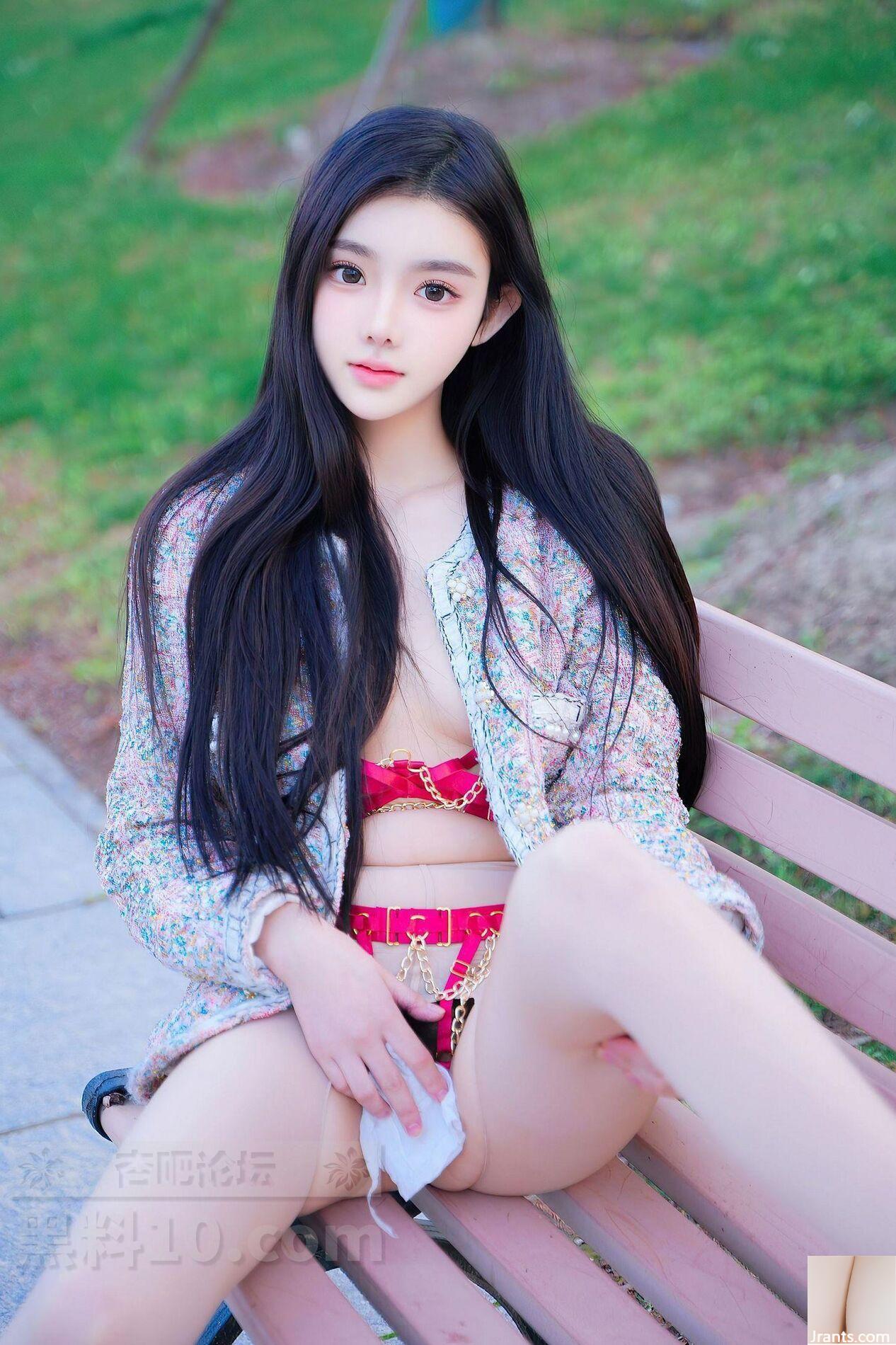 Bộ đồ lót màu hồng gợi cảm của người mẫu trẻ Neng Xueer đẹp nhất ở công viên ngoài trời thật gợi cảm (23P) - Ảnh 12