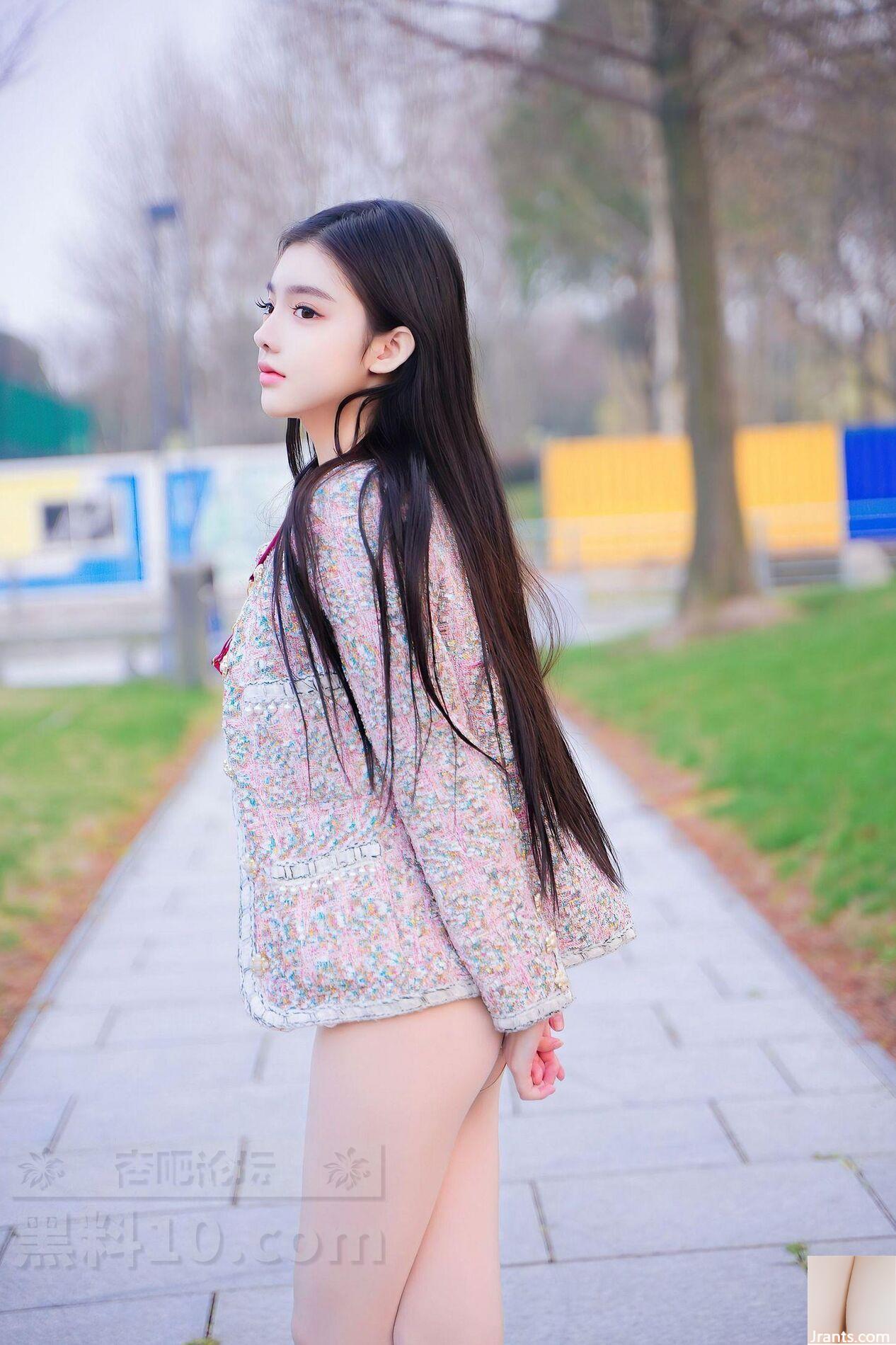 Bộ đồ lót màu hồng gợi cảm của người mẫu trẻ Neng Xueer đẹp nhất ở công viên ngoài trời thật gợi cảm (23P) - Ảnh 13