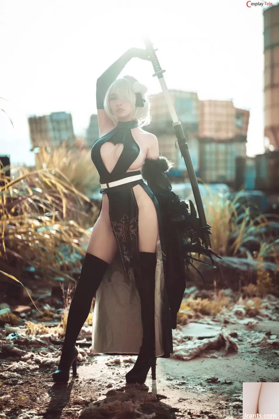 Momo Momo cosplay 2B (39P) - Ảnh 6