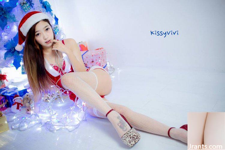 -Natsuki KissyVivi~Trang phục Giáng sinh nóng bỏng, quần lót siêu mỏng để lộ mông trắng (50P) - Ảnh 36