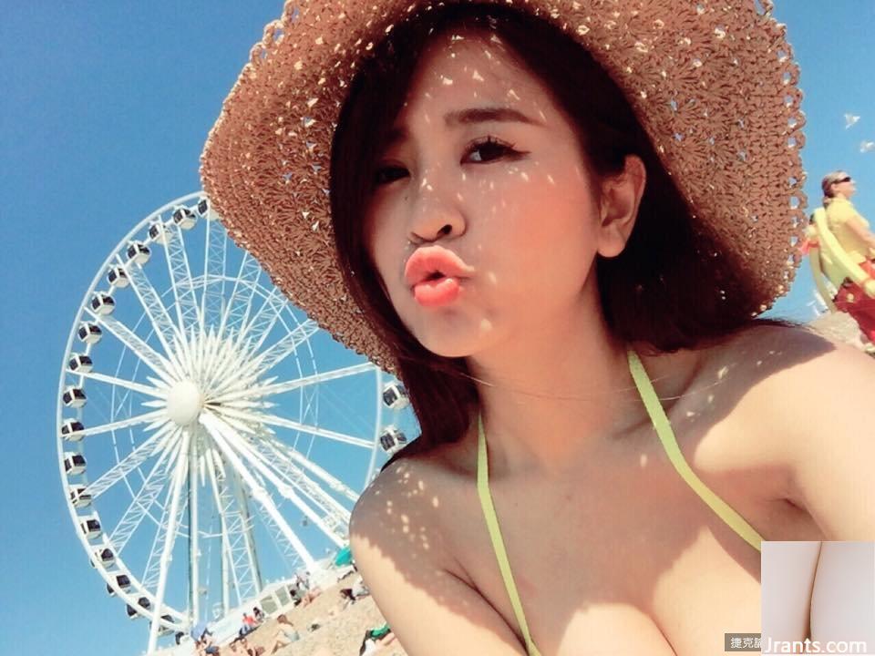 Một cô gái xinh đẹp với bộ ngực 34E ~ Quanquan (Guo Yanling) ~ Mặc bikini ngâm mình trong suối nước nóng và uống rượu trong khách sạn Iceland (? Siêu thoải mái (38P) - Ảnh 33