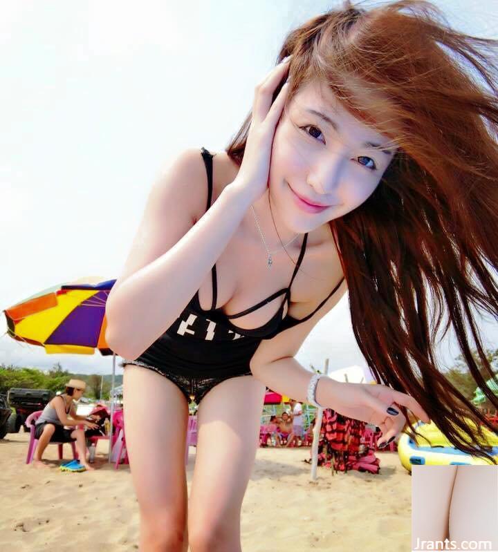 Cô gái nóng bỏng và quyến rũ 32C với đôi chân đẹp ~ Gong Yingxuan ~ Ảnh selfie ngực khủng trong bộ bikini đen khiến bãi biển đẹp tức thì (38P) - Ảnh 13