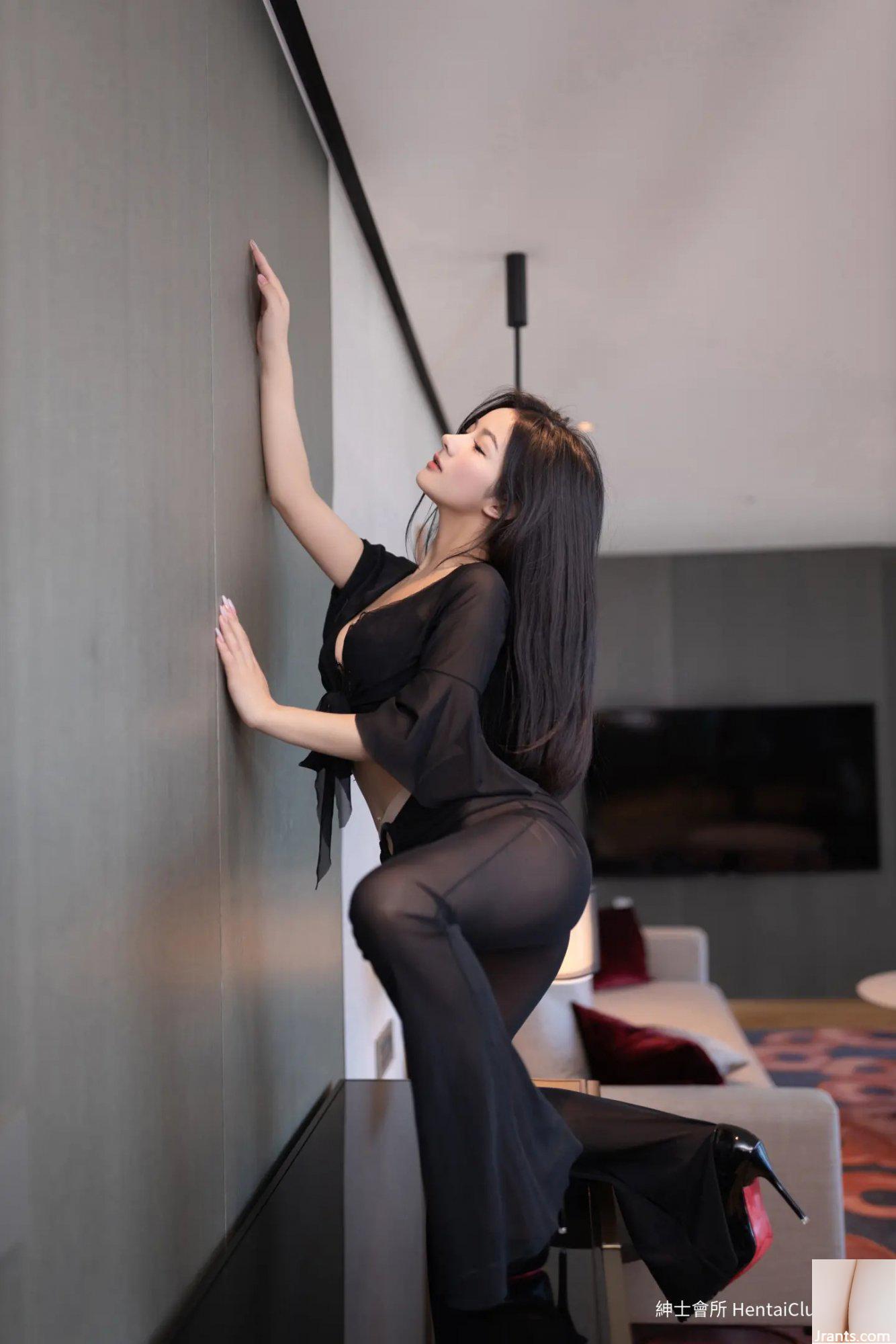 Người mẫu Trung Quốc Tan Xiaoling trang phục xuyên thấu ren đen (80P - Ảnh 7