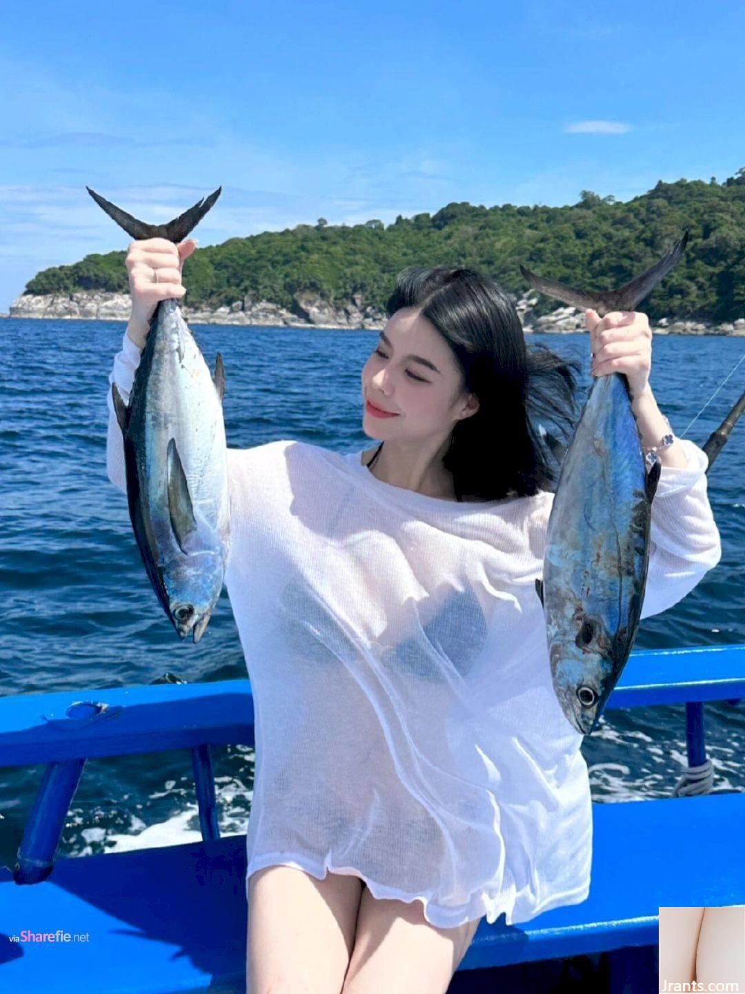 Gái xinh lần đầu đi câu cá - Ảnh 3