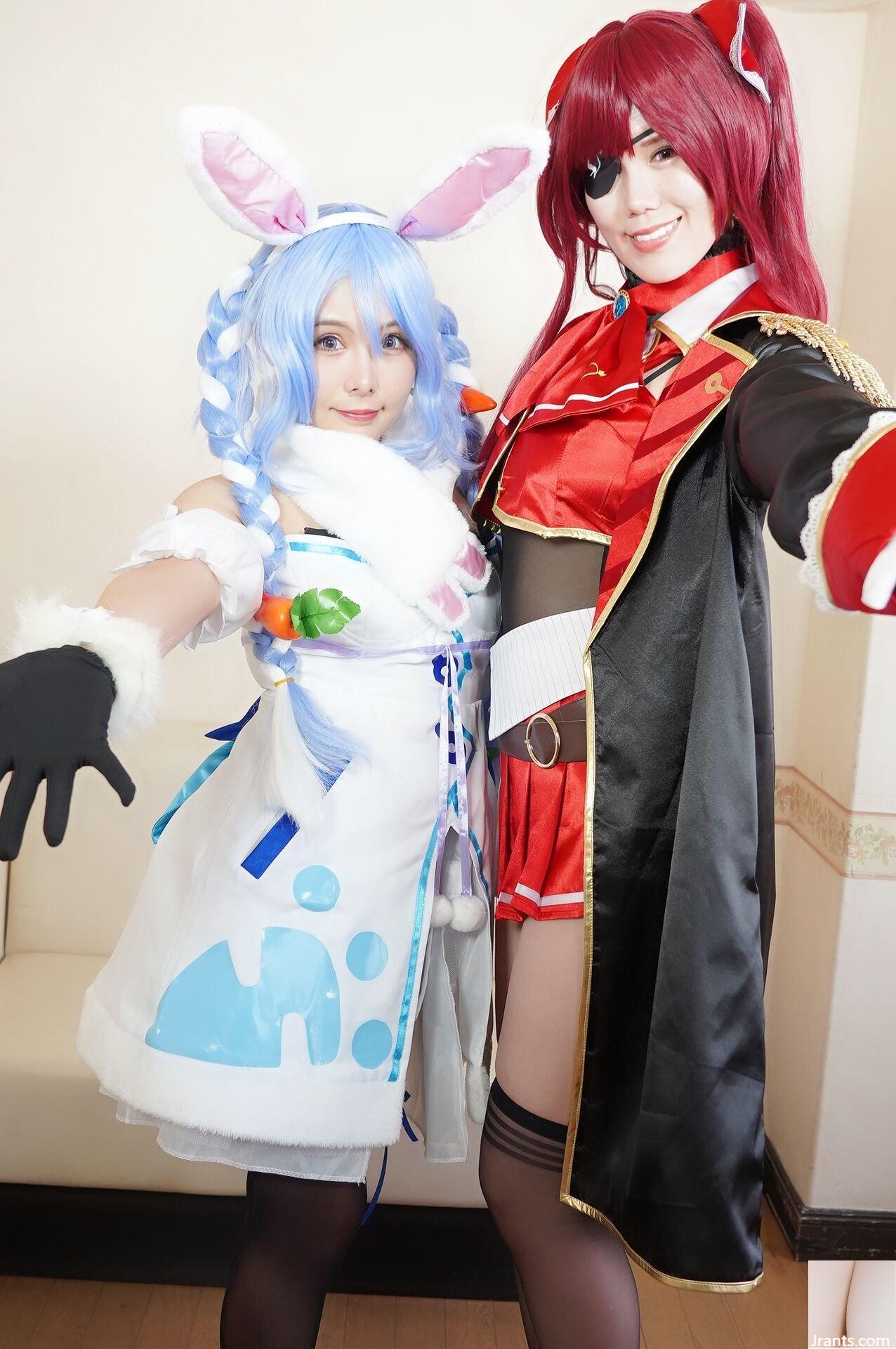 Double Big Breasts Nuruteka Oil Covered Harem 3P Sex (Ho〇 Live Hojo Marin & Usada Pekora) - Ảnh 6