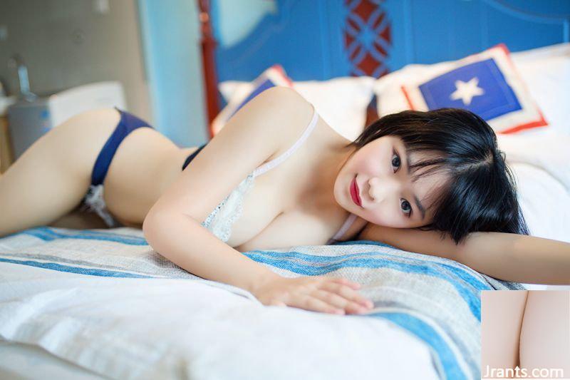 Wan Feng mặt baby, ngực khủng, mặc đồng phục màu đỏ trêu chọc bạn bằng tư thế đẹp (46P) - Ảnh 11