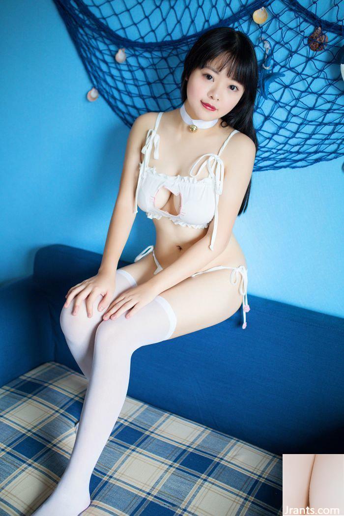 Wan Feng mặt baby, ngực khủng, mặc đồng phục màu đỏ trêu chọc bạn bằng tư thế đẹp (46P) - Ảnh 39