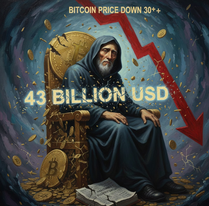 Tài sản Satoshi Nakamoto bốc hơi gần 43 tỷ đô la khi giá Bitcoin giảm hơn 30%