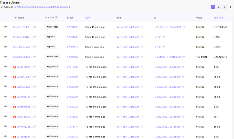 Một “airdrop farmer” Monad mất 112.000 USD tiền thưởng MON cho các giao dịch thất bại