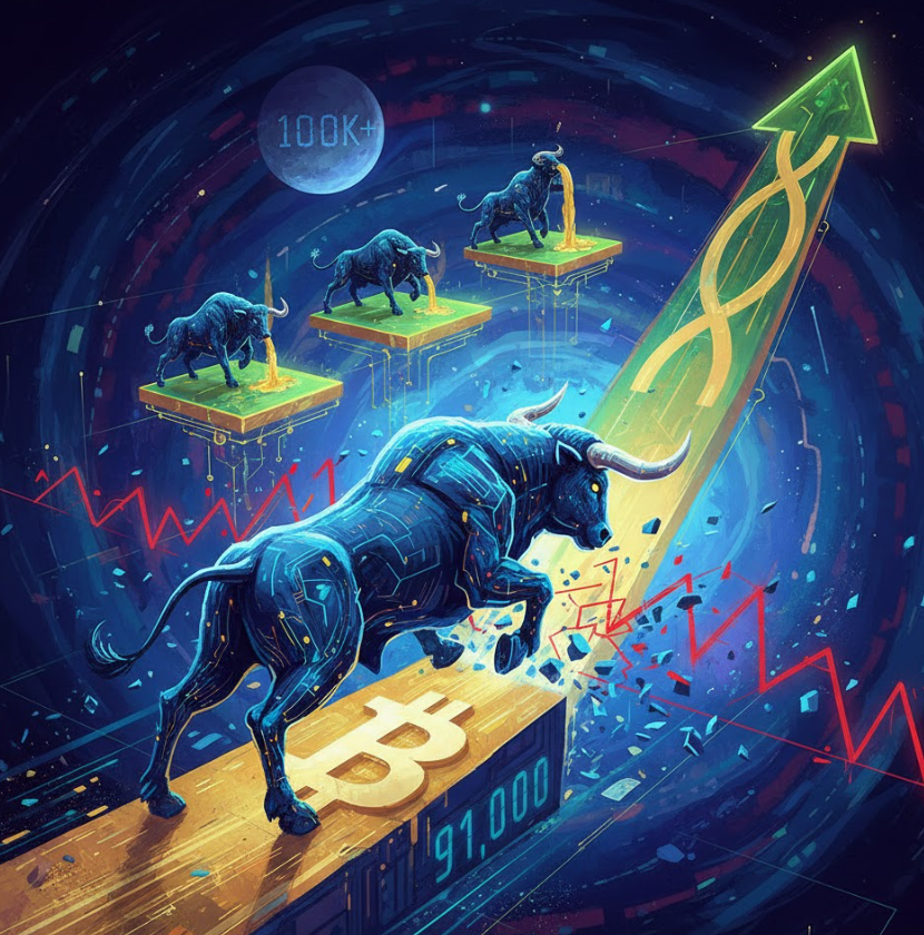Phe bò phải làm gì để duy trì đà tăng sau khi Bitcoin giao dịch trên 91.000 đô la
