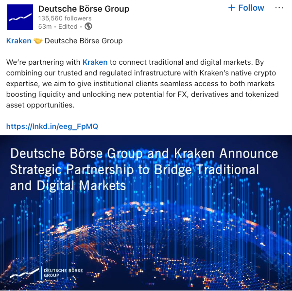 Deutsche Börse tham gia Kraken trong nỗ lực đầy tham vọng nhằm thống nhất thị trường kỹ thuật số