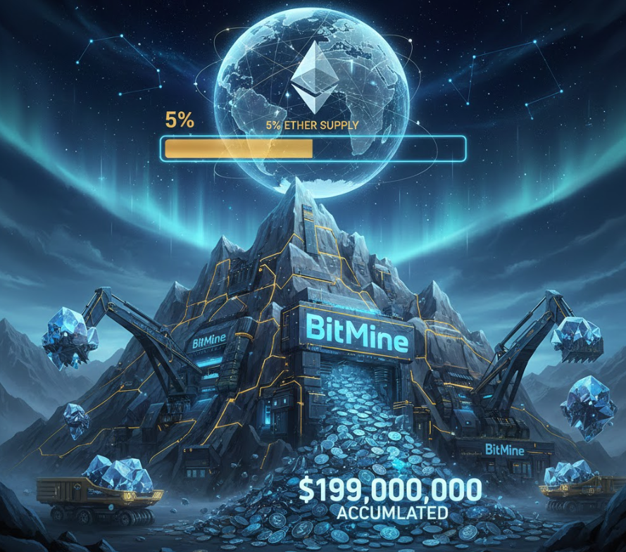 BitMine nhắm mục tiêu nắm giữ 5% nguồn cung Ether sau khi tích lũy 199 triệu đô la