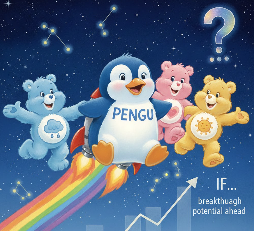 Niềm tin các nhà đầu tư PENGU trở lại sau khi hợp tác với Care Bears