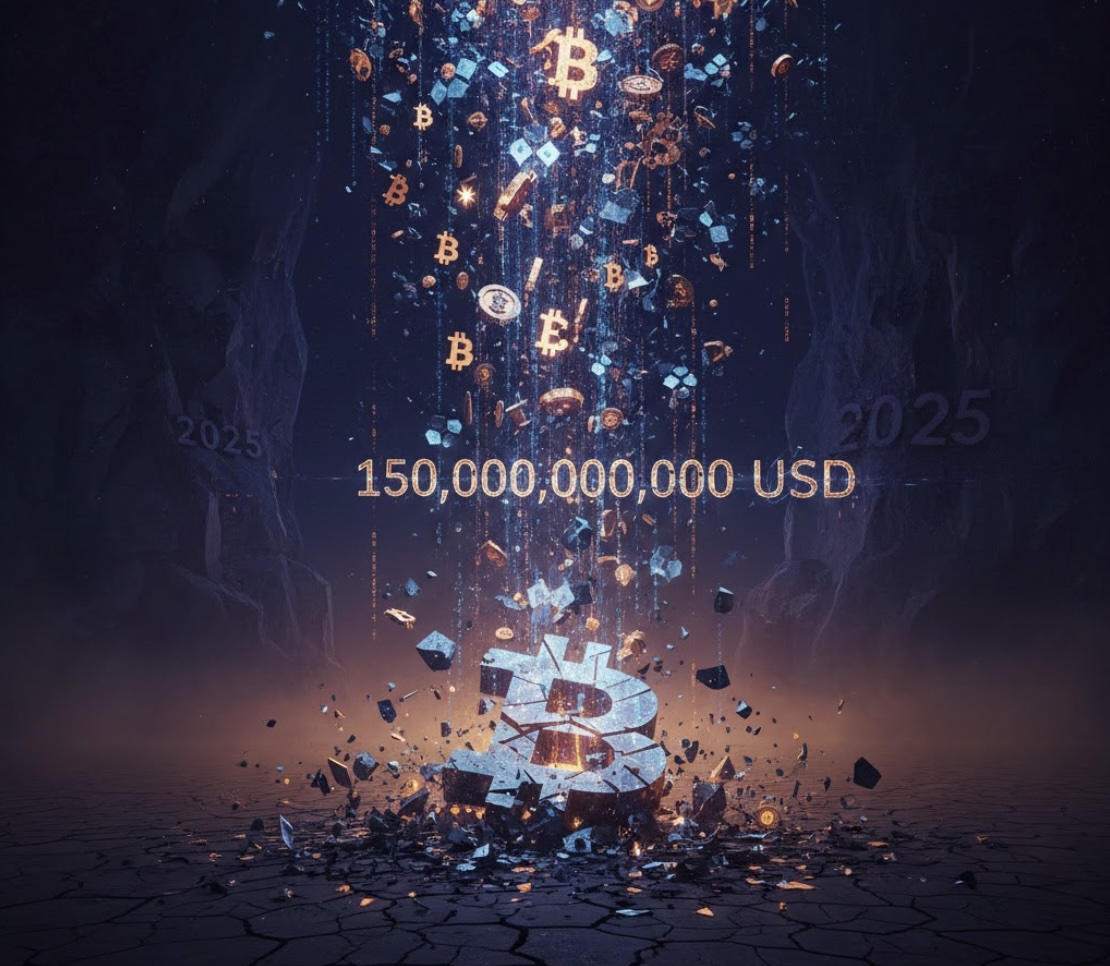 Cách 150 tỷ USD bị thanh lý trên thị trường crypto năm 2025, gây cú sụp Bitcoin