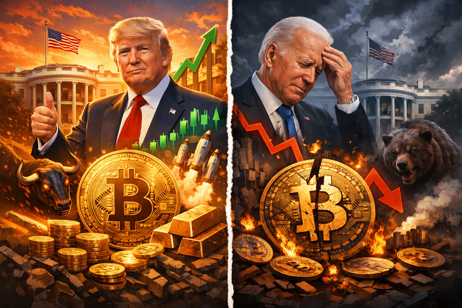 Bitcoin dưới thời Trump so với thời Biden: Ai thực sự giúp ích cho tiền điện tử nhiều nhất?