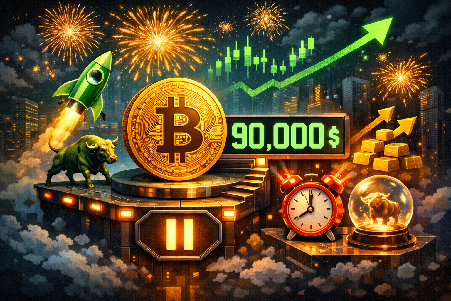 Giá Bitcoin tạm dừng ở mức 90.000 đô la: Điều gì sẽ kích hoạt đợt tăng giá năm mới?