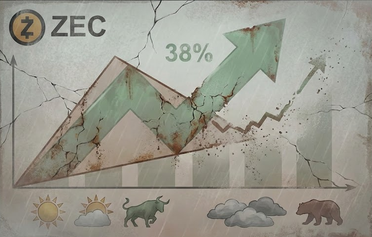 Biểu đồ Zcash (ZEC) cho thấy khả năng breakout 38%, nhưng sự lạc quan đang dần phai nhạt
