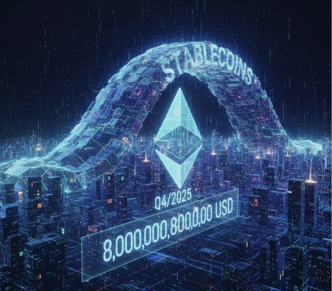 Khối lượng chuyển stablecoin trên Ethereum vượt 8.000 tỷ USD trong Q4/2025
