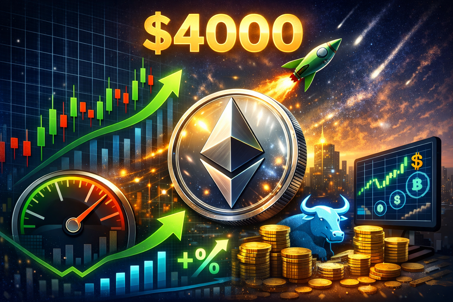 Các chỉ số quan trọng tăng tốc đẩy Ethereum nhắm mục tiêu 4.000 USD