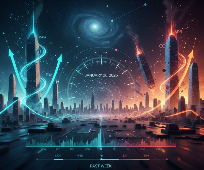 Toàn cảnh thị trường crypto tuần qua: KAIA, CC, ENA và ARB dẫn đầu biến động tăng – giảm