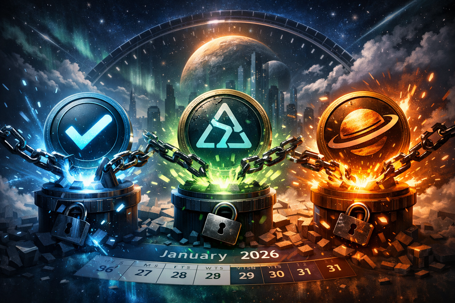 3 token được mở khóa đáng chú ý trong tuần cuối cùng của tháng 1 năm 2026