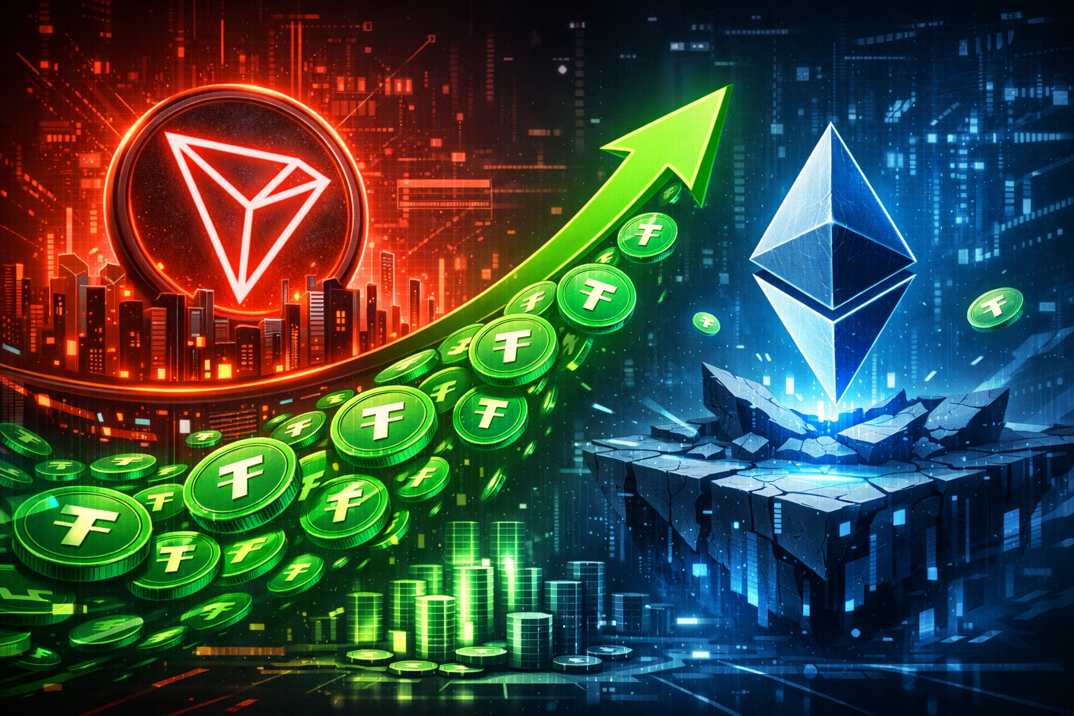 Tron Network vượt qua Ethereum về nguồn cung và hoạt động USDT