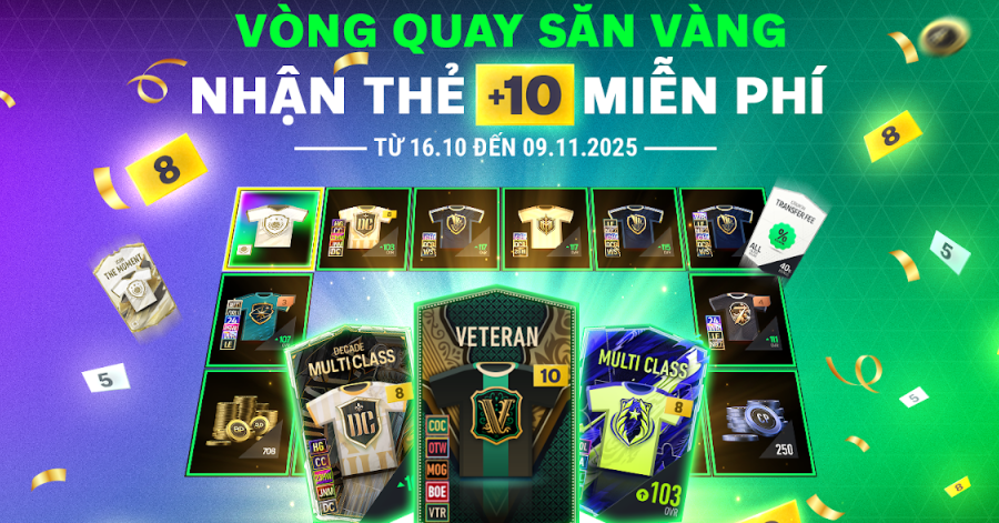 CỰC HOT: Lần đầu tiên Garena tặng miễn phí thẻ +10 cho toàn server FC Online