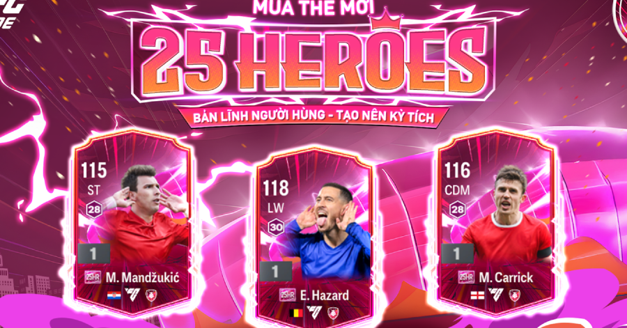 FC Online chính thức mang Eden Hazard, Guti cùng các huyền thoại khác quay trở lại trong mùa thẻ mới 25 Heroes