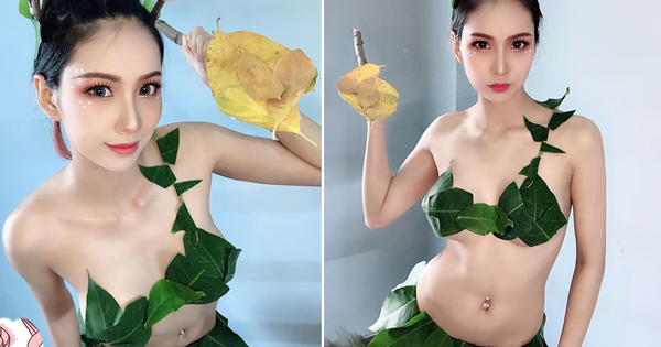 Chỉ cần lá và băng keo, nữ cosplayer gợi cảm khiến cộng đồng DOTA 2 Việt xịt máu mũi